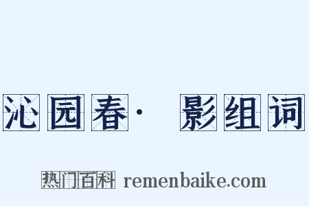 沁园春·影组词是什么意思的图片